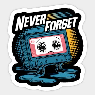 Nostalgic Vibes: Never Forget Retro Tech Sticker